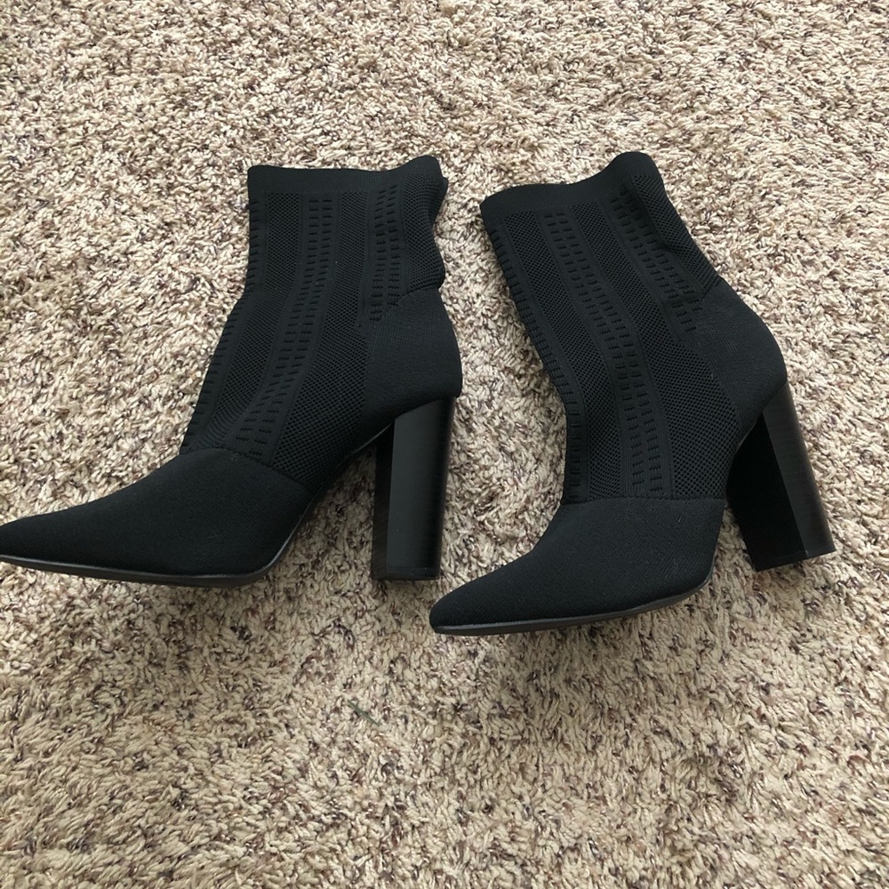 Black sweater booties